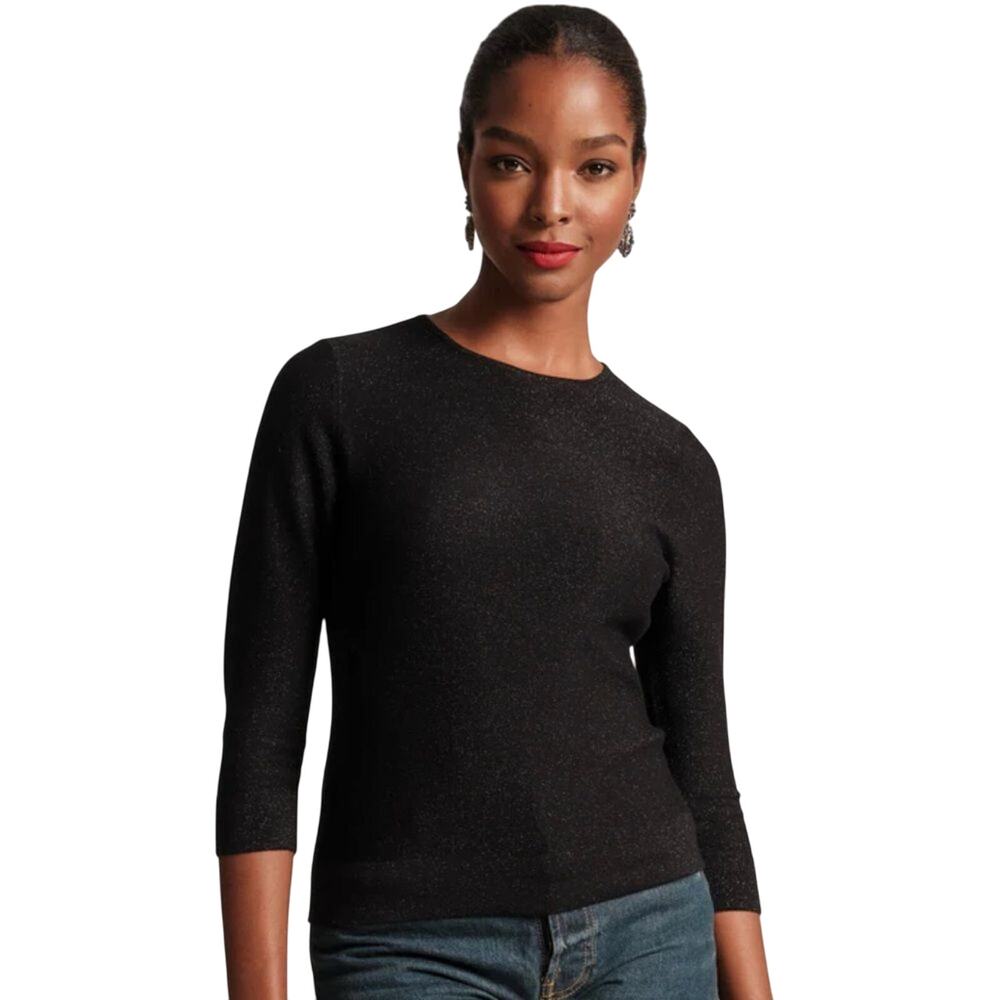 Frances Valentine $248 Rachel Knit Top in Black Metalic Classic Size XS
